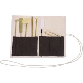 DOITOOL 7pcs Chinese Incense Burner Kit Brass Incense Making Kit Incense Mold DIY Backflow Tower Incense Cone Molds Spoon Press Shovel Brush for Yoga Meditation Toolshome