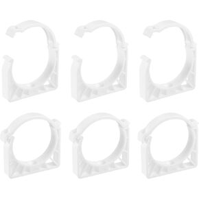 uxcell 6Pcs PPR Water Pipe Clamps, Plastic U Shaped Pipe Clamps Clips with Fixing Clip Fit for 90mm/3.54" OD Water Pipes and Tubing Hoses Support, White