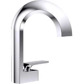 Bathroom Sink Faucet, Waterfall Bathroom Faucet 1 Hole, Solid Brass Faucet Bathroom Brushed Nickel, Vanity Faucet Mixer Tap with Two Water Supply Lines & Deck Plate