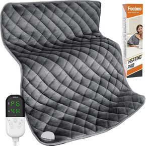 King Size Heating Pad for Back Pain & Cramps Relief Electric Heating Pad for Body Moist&Dry Heat Pad for Neck Shoulder Heat Pad Auto Shut Off Temperature Settings Machine Washable Gray 35"x20"