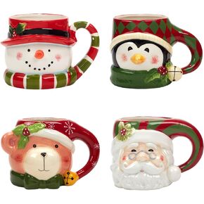 Certified International Holiday 4 Pc. Mug Set, 18 oz., Multicolor
