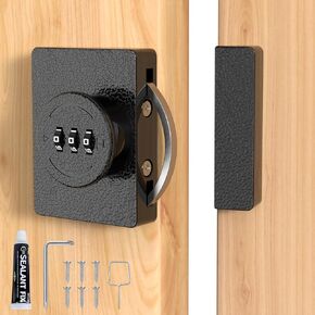 Keyless Combination Cabinet Lock, Anti-Pry 3-Digit Security for Swinging/Sliding Door, Drawer, Cupboard, Locker, Closet, Child Safety, Easy Installation (Black, 1 Pack)