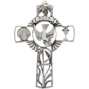 Creative Brands JC-9480-E RCIA Wall Cross, 5-inch Height, Pewter