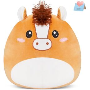 Athionsu 12 Inch Horse Plush Pillow Soft & Cuddly Stuffed Horse Soft Squishy Gifts for Toddler Kids Boys and Girls