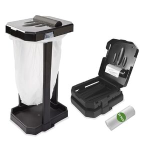 Collapsible Trash Bag Holder with 20 Bags Included for Indoor/Outdoor Use, Portable Trash Can with Trash Bag Storage, Waste Bin for Camping, RV, Picnics, Home and Recycling