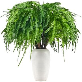 VAIPI 16 قطعة من فروع صنوبر نورفولك للكريسماس 45.72 سم اصطناعية لعيد الميلاد نورفولك من إبر الصنوبر فروع الصنوبر الخضراء وسيقان فروع صناعية لتزيين المنزل والحديقة in Kuwait