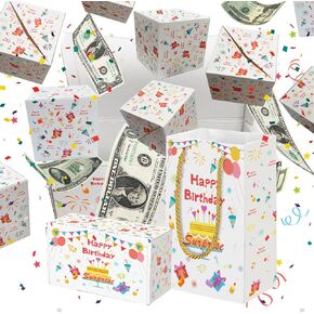 Surprise Gift Box Explosion for Money, Pop Out Folding Bouncing Gift Box, Cash Explosion Luxury Gift Box for Mom Birthday Anniversary Valentine Proposal