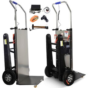 Electric Stair Climbing Dolly, 661lb 600W Powered Electric Stair Climbing Hand Trucks Dolly Cart with Rubber Tracks for Moving, Heavy Duty Stair Climber