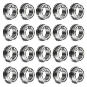 uxcell FR6ZZ Flanged Ball Bearing, 4pcs 3/8" x 7/8" x 9/32" Chrome Steel Double Shielded ABEC1 Flange Bearings