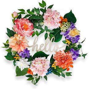 Fall Wreaths for Front Door 24 inch，Autumn Wreath Full of Blueberries and Roses，Fall Decorations for Home, Halloween Thanksgiving, Outdoor Decor