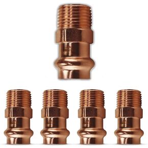 ProPress Fittings 3/4 inch Male Adapter - Pressure Copper Fitting P x Male NPT - Connection for Residential, Commercial - Durable, Reliable (Pack of 10)
