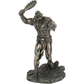 Veronese Design 8 3/8" Cyclops Wielding Spiked Club Resin Sculpture Bronze Finish