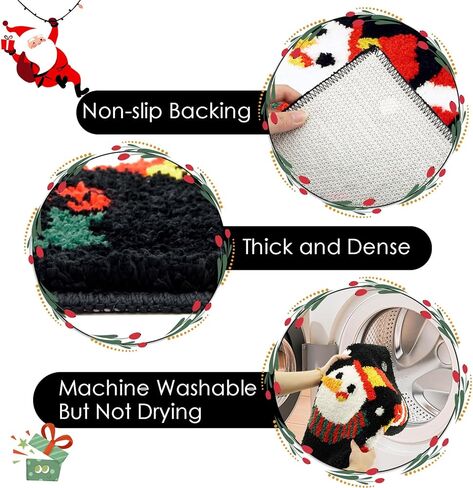 Mocsicka Christmas Bath Mat Cute Christmas Joy Bathroom Rugs Christmas Bathroom Decor Non Slip Bathroom Mat Joy Absorbent Washable Bath Rugs for Bathroom 20x32 inches in Kuwait