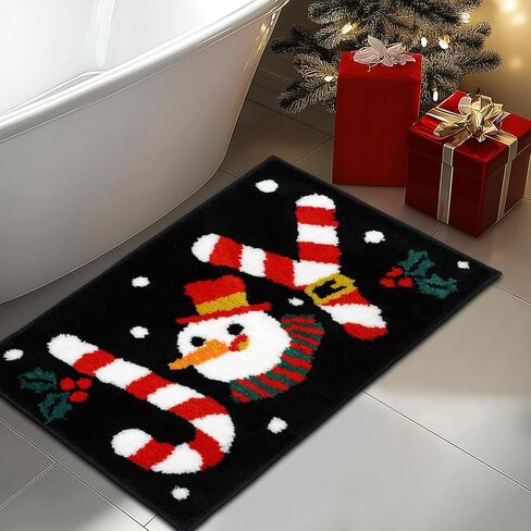 Mocsicka Christmas Bath Mat Cute Christmas Joy Bathroom Rugs Christmas Bathroom Decor Non Slip Bathroom Mat Joy Absorbent Washable Bath Rugs for Bathroom 20x32 inches in Kuwait