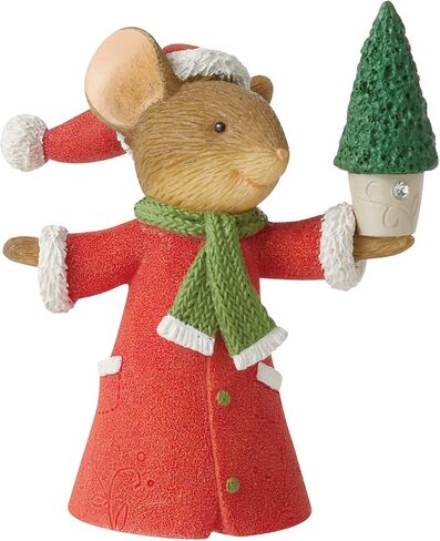 Enesco Tails with Heart Christmas Delivery Decorating The Tree Miniature Figurine, 2.34 Inch, Multicolor in Saudi Arabia