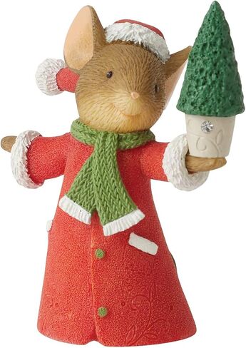 Enesco Tails with Heart Christmas Delivery Decorating The Tree Miniature Figurine, 2.34 Inch, Multicolor in Saudi Arabia