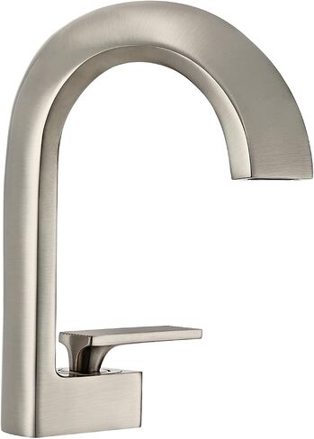 Bathroom Sink Faucet, Waterfall Bathroom Faucet 1 Hole, Solid Brass Faucet Bathroom Brushed Nickel, Vanity Faucet Mixer Tap with Two Water Supply Lines & Deck Plate in Saudi Arabia