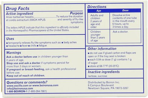Boiron Oscillococcinum, 0.04 Ounce, 6 Doses (Pack of 2), Homeopathic Medicine for Flu-Like Symptoms in Saudi Arabia