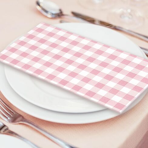 Whaline Terracotta Guest Napkins Buffalo Plaid Disposable Paper Pack 3 Ply Wedding Dinner Hand Napkin Towel for Wedding Birthday Bride Shower Party Supplies Table Decorations, 80Pcs in Saudi Arabia
