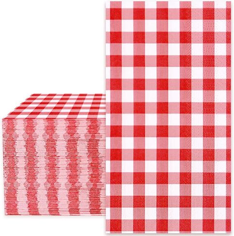 Whaline Terracotta Guest Napkins Buffalo Plaid Disposable Paper Pack 3 Ply Wedding Dinner Hand Napkin Towel for Wedding Birthday Bride Shower Party Supplies Table Decorations, 80Pcs in Saudi Arabia