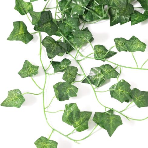 12 Pack Fake Vines for Room Decoration Artificial Ivy Garland with Clips Green Flower Hanging Plants Artificial Green Leaves for Bedroom Aesthetic Decoration Home Garden Wall Wedding in Saudi Arabia