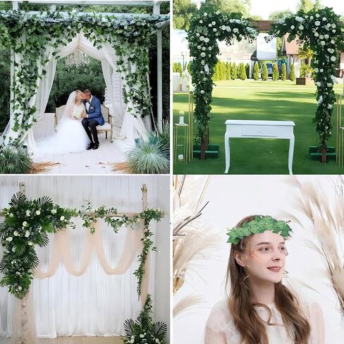 12 Pack Fake Vines for Room Decoration Artificial Ivy Garland with Clips Green Flower Hanging Plants Artificial Green Leaves for Bedroom Aesthetic Decoration Home Garden Wall Wedding in Saudi Arabia