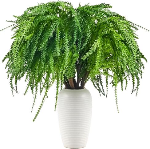 VAIPI 16 قطعة من فروع صنوبر نورفولك للكريسماس 45.72 سم اصطناعية لعيد الميلاد نورفولك من إبر الصنوبر فروع الصنوبر الخضراء وسيقان فروع صناعية لتزيين المنزل والحديقة in Kuwait