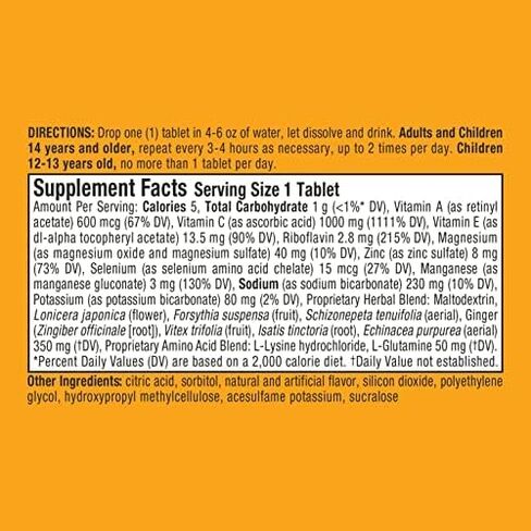 Airborne Zesty Orange Effervescent Tablets, 10 count - 1000mg of Vitamin C - Immune Support Supplement (Pack of 3) in Saudi Arabia