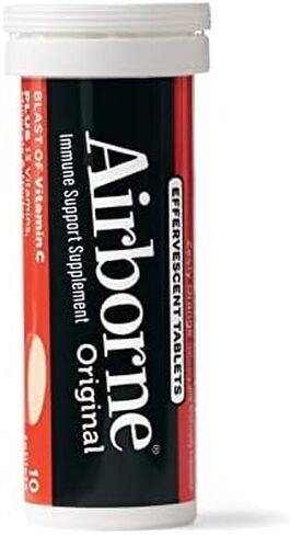 Airborne Zesty Orange Effervescent Tablets, 10 count - 1000mg of Vitamin C - Immune Support Supplement (Pack of 3) in Saudi Arabia