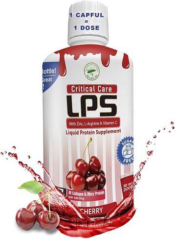 التصميمات الغذائية مكمل الكولاجين السائل وبروتين مصل اللبن LPS - مشروب غير معدّل وراثيًا، خالي من السكر - يعزز صحة البشرة والشعر للرجال والنساء (الكرز، العناية المركزة) in Kuwait