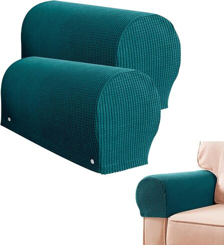 2024 New Stretch Armrest Covers, Spandex Arm Covers for Chairs Couch Sofa Armchair Slipcovers for Recliner Sofa with Twist Pins 2pcs (Coffee) in Saudi Arabia