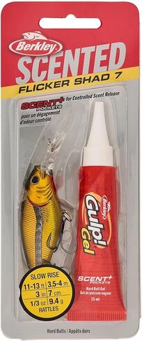 Berkley Scented Flicker Shad Pro 3 Pack Fishing Lure, Red Tiger, 5/16 oz, 2.75in | 7 cm, Size, Profile and Dive Depth Imitates Real Shad, Equipped with Fusion19 Hook in Saudi Arabia
