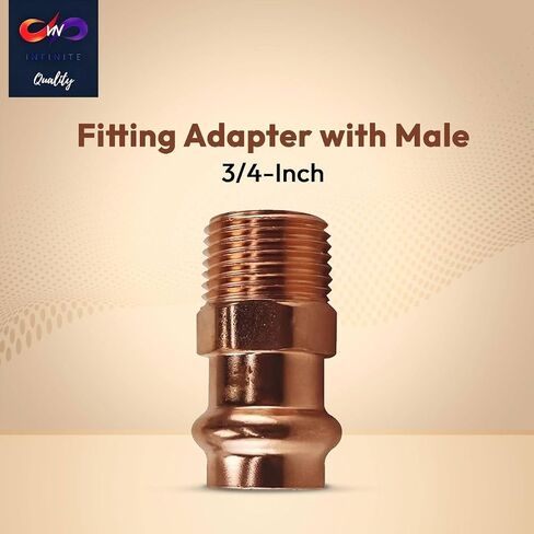 ProPress Fittings 3/4 inch Male Adapter - Pressure Copper Fitting P x Male NPT - Connection for Residential, Commercial - Durable, Reliable (Pack of 10) in Saudi Arabia