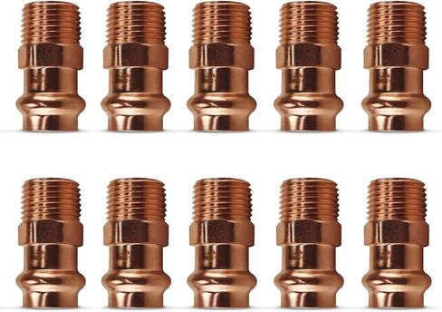 ProPress Fittings 3/4 inch Male Adapter - Pressure Copper Fitting P x Male NPT - Connection for Residential, Commercial - Durable, Reliable (Pack of 10) in Saudi Arabia