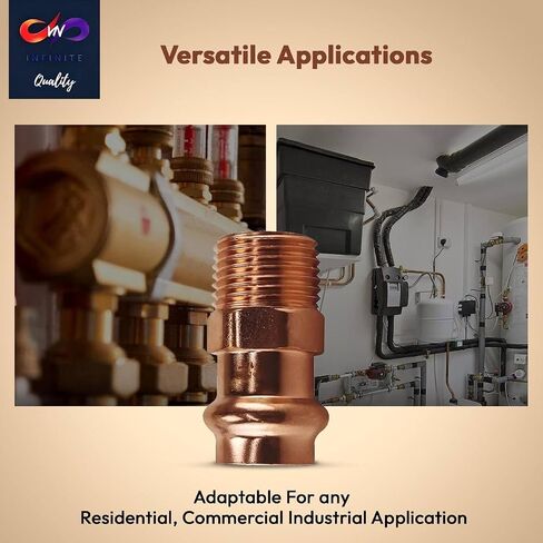 ProPress Fittings 3/4 inch Male Adapter - Pressure Copper Fitting P x Male NPT - Connection for Residential, Commercial - Durable, Reliable (Pack of 10) in Saudi Arabia
