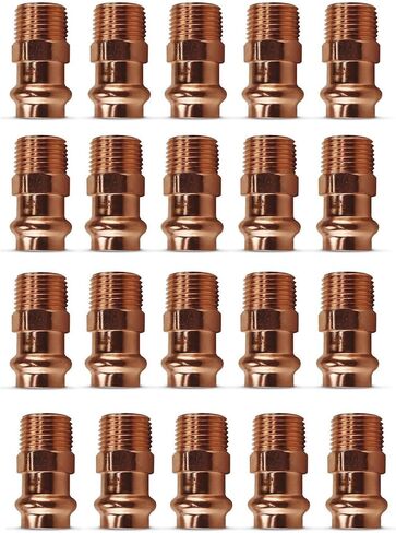 ProPress Fittings 3/4 inch Male Adapter - Pressure Copper Fitting P x Male NPT - Connection for Residential, Commercial - Durable, Reliable (Pack of 10) in Saudi Arabia