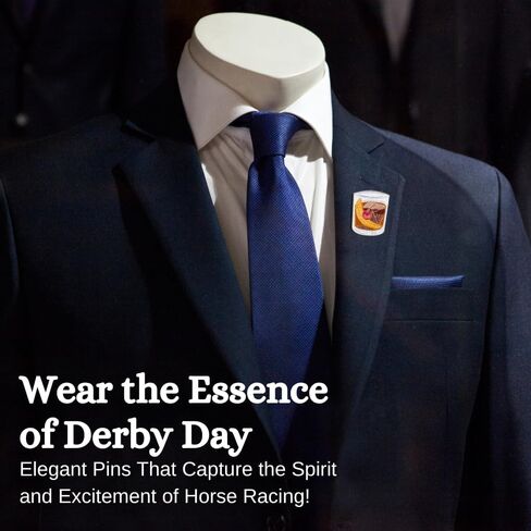 بدلة رجالية من Derby Horse Racing دبوس طية صدر السترة - إكسسوار ملابس كنتاكي بوربون - هدية جلاب النعناع - ملابس الحفلات والملابس والهدايا in Saudi Arabia