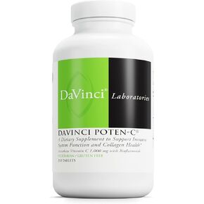 DAVINCI Labs Poten-C - يدعم وظيفة الجهاز المناعي وصحة الكولاجين* - فيتامين C والكالسيوم والمغنيسيوم والزنك والبوتاسيوم والمنجنيز والبيوفلافونويد - نباتي - خالي من الغلوتين - 250 قرصًا in Kuwait