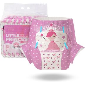CutiePlusU Adult Diapers 10 Pieces, Disposable Incontinence Briefs with Tabs for Women and Men, Maximum Overnight Absorbency- Little Princess (Large 37"-47")