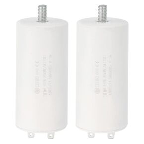 PATIKIL CBB60 40uF Running Capacitor,2Pcs AC 250V 2 Pins M8 Screws 50/60Hz Cylinder 1.72 x 3.51inch for Water Pumps, Washing Machines Motor Start