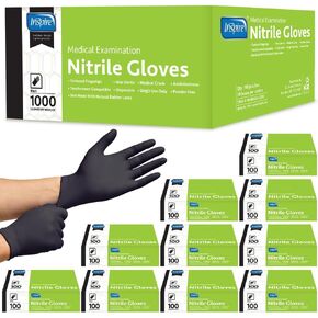 Inspire Black Nitrile Gloves | THE ORIGINAL Quality Black Gloves Disposable Latex Free | 4.5 Gloves Cooking Gloves