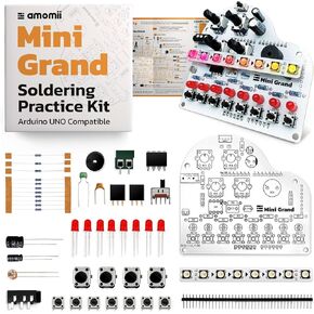 amomii Mini Grand: DIY Soldering Practice Kit, Programmable Music Shield for Arduino UNO R3/R4, DIY Electronics STEM Project Gift for Adults and Teens, 3D Print Accessories