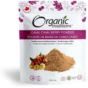 Organic Traditions Camu Camu Berry Powder Organic Superfood Great for Smoothies and More,100g/3.5oz Bag