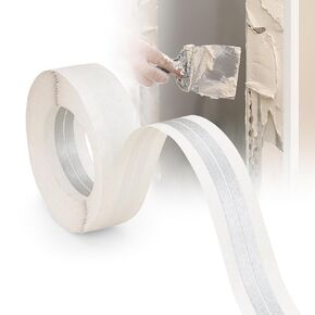 100 Feet by 2 Inch Reinforced Corner Drywall Tape Inside Outside Corner Tape Drywall Tape with Metal No Adhesive Side for Wall Crack Repair Tool