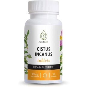 Teliaoils Cistus Incanus (Rock Rose) Tablets – for Immune System, Colds and Coughs - 500mg Herbal Extract.
