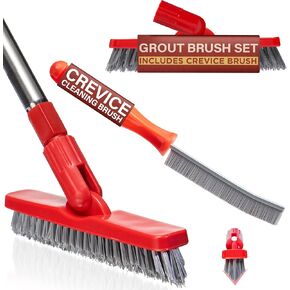 فرشاة الجص بمقبض طويل وفرشاة تنظيف الشقوق ذات الشعيرات الصلبة، منظف الجص لأرضيات البلاط، منظف الأرضيات لخط الجص البلاط، الاستخدام المنزلي، أدوات تنظيف الفجوات متعددة الأغراض من فوكستروت ليفينج in Kuwait