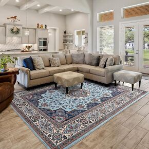 Washable Area Rugs for Bedroom 5x7 Non Slip Rug for Living Room Dining Room Kitchen Farmhouse Kids Room Nursery Playroom Home Office,Orange