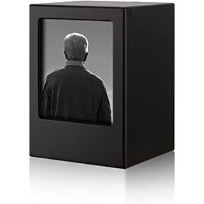Wooden Urns for Ashes Adult Male,Urns for Human Ashes Black with Photo The Perfect Resting Place for Our Beloved Ones. Holds Up to 380 Cubic Inches of Ashes
