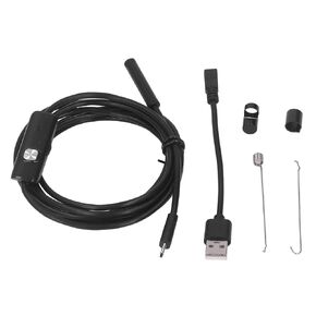 USB Industrial Endoscope with 6 LED Lights IP67 Waterproof Borescope 7mm Probe Pipe Inspection Camera for Measuring Pipes(1m / 3.3ft)