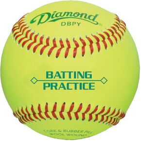 Diamond DBPY Batting Practice Baseballs (12 pack, Optic Yellow)